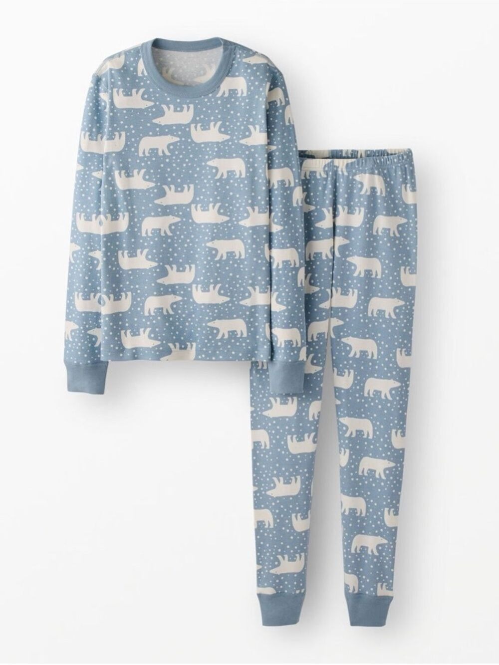 Like New Hanna Andersson Polar Bear Pajama Set Organic Cotton size large
